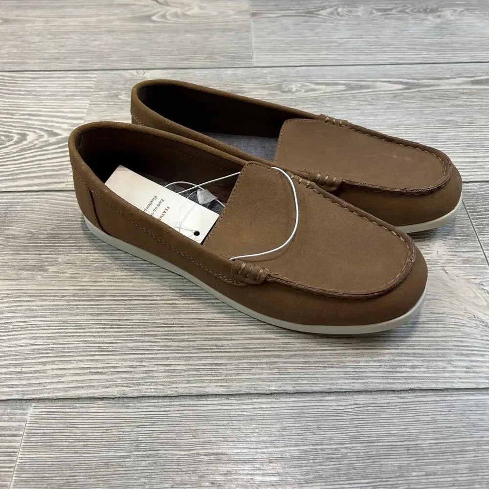Cat & Jack Boys' Alden Slip On Loafers, Cognac, NWT Size 5